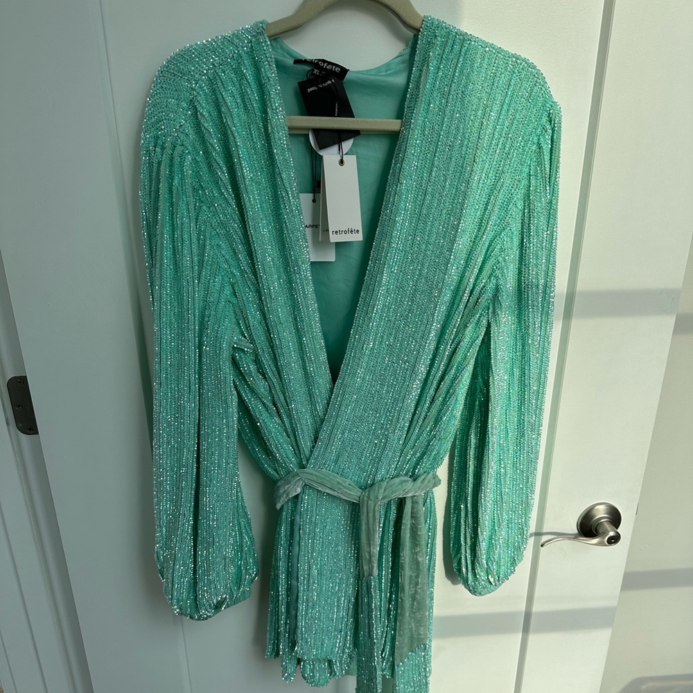 Retrofete Gabrielle robe mini wrap dress XL